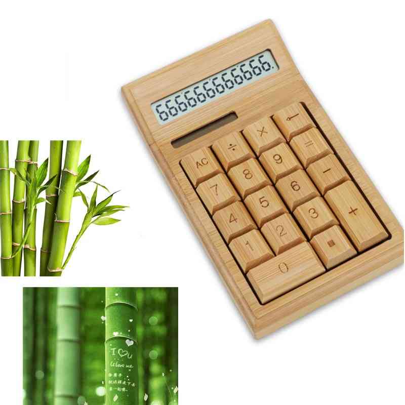 Lcd display bambus kontor kalkulator