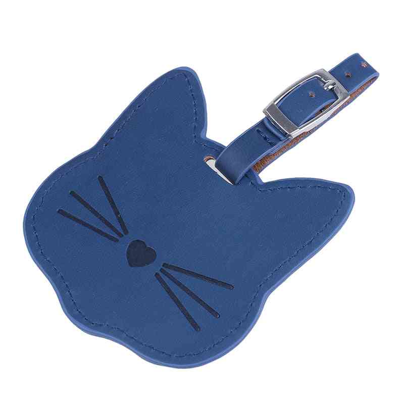 Lovely Cat Leather Suitcase Luggage Tag Label
