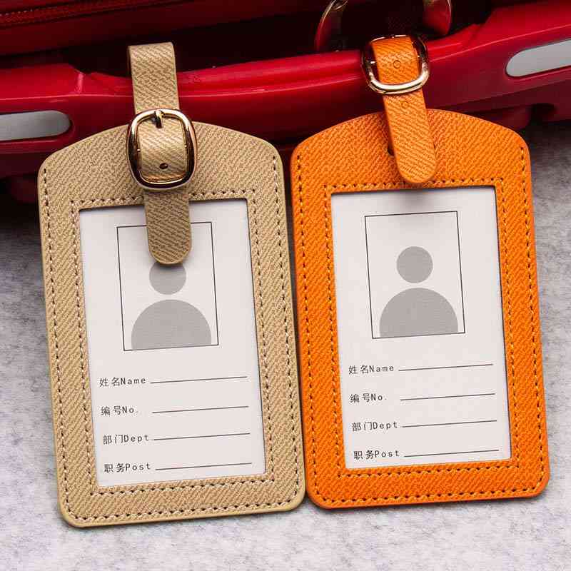 Pu Leather Suitcase Luggage Tag Label Bag