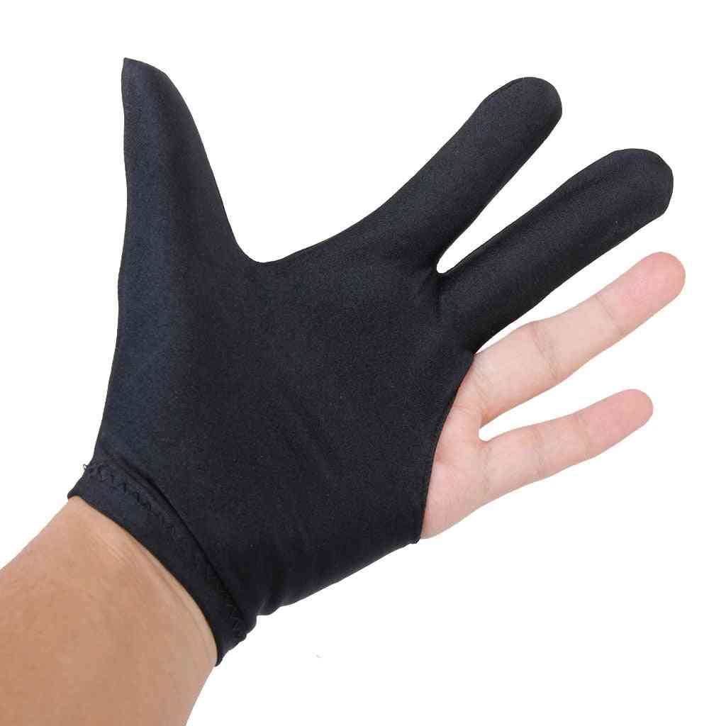 Professionel sort snooker handske med tre fingre