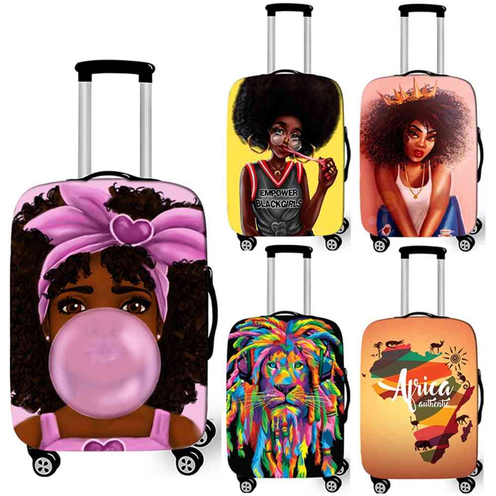 Afro Root / Girl Print Luggage Cover Travel Accessories ( Set 2)