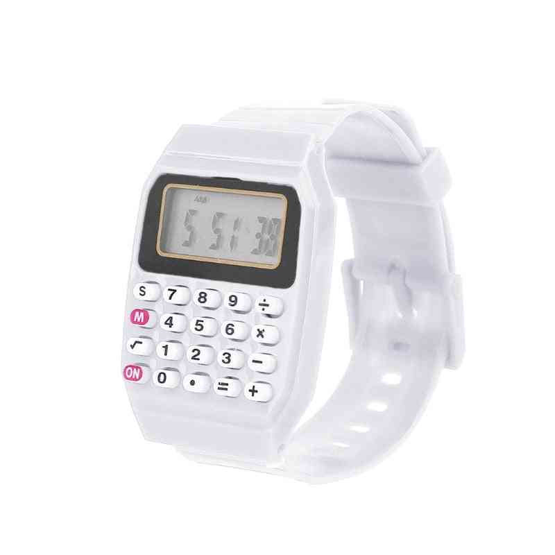 Multifunktionell barnens elektroniska miniräknare armbandsur