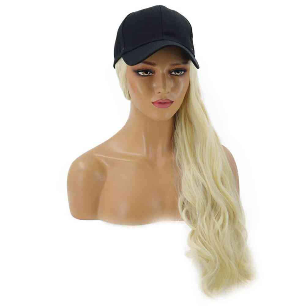 Naisten hatut aaltoilevat hiustenpidennykset mustalla lippalla
