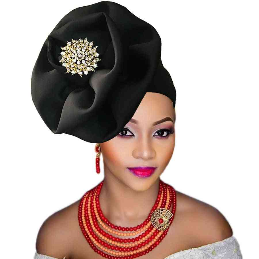 Gele Nigeria- Turban Headband Tied, African Head Wraps Cap