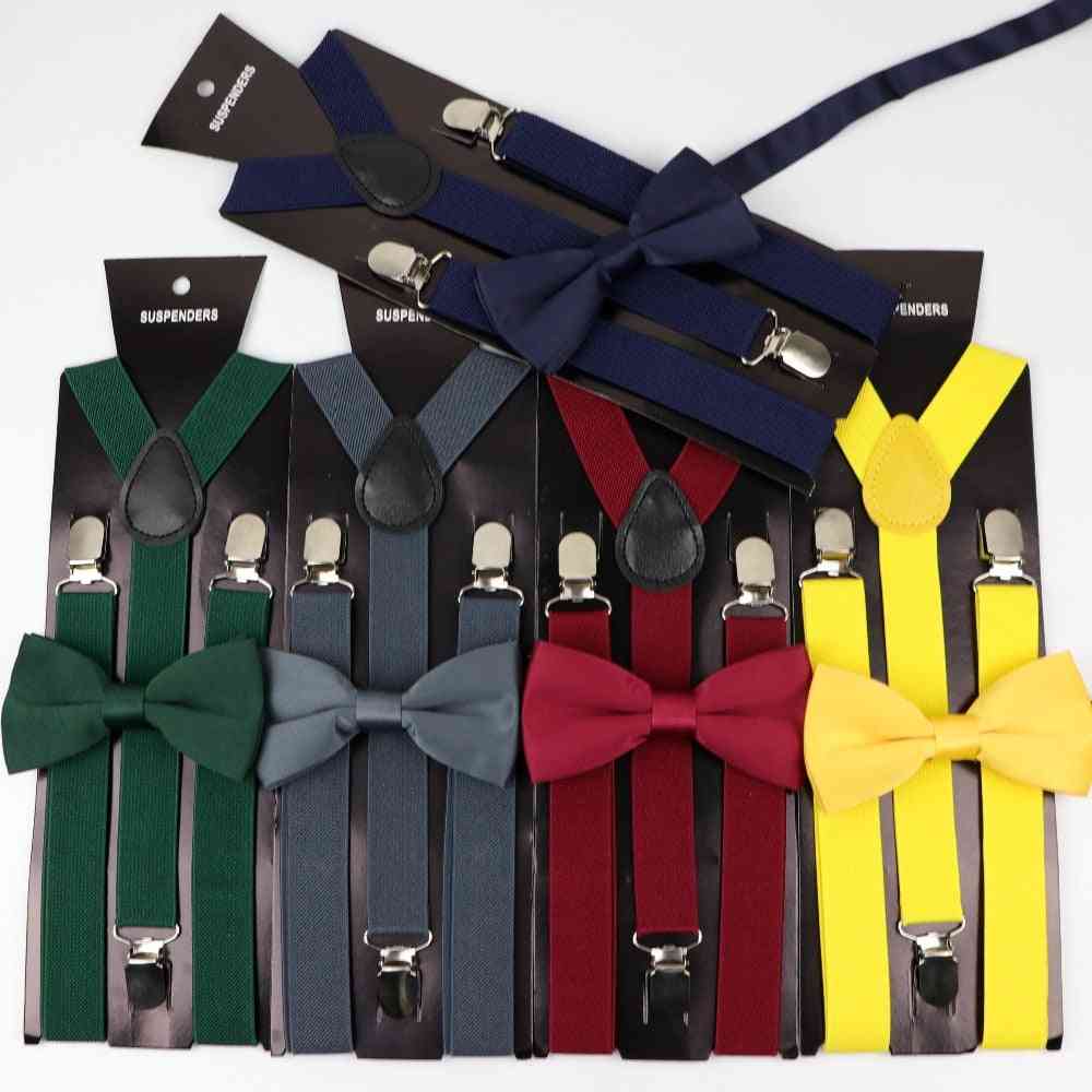 Suspenders Polyester Y-back Braces, Bow Tie Adjustable Elastic