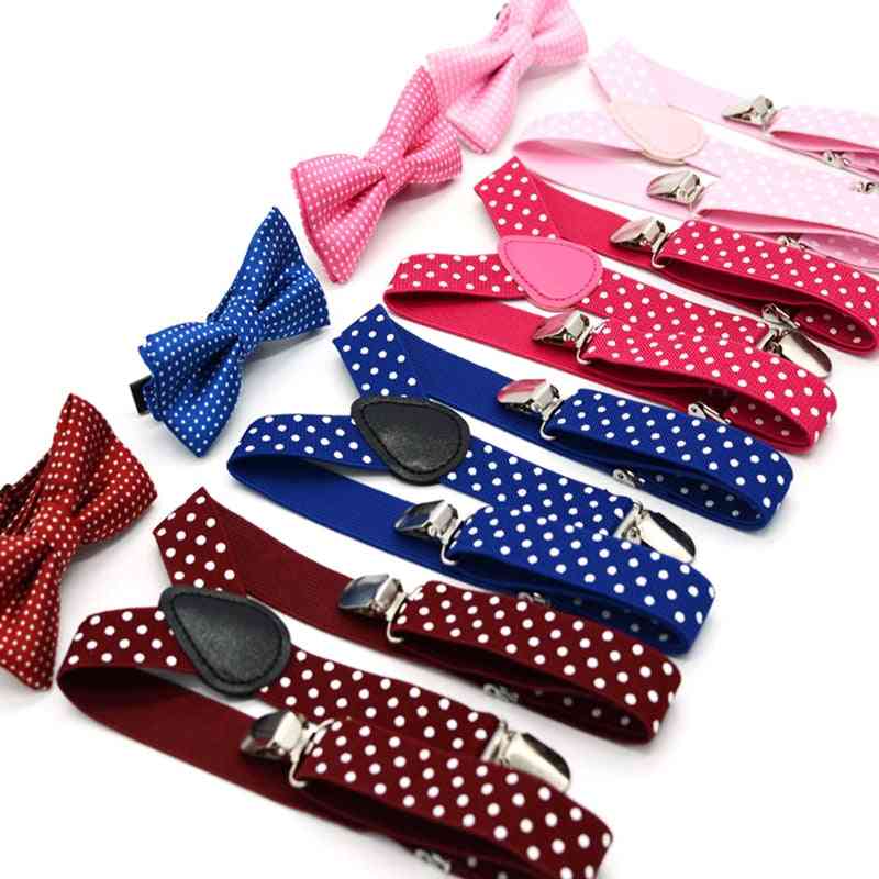 3 Clips Suspenders And Bow Tie Set