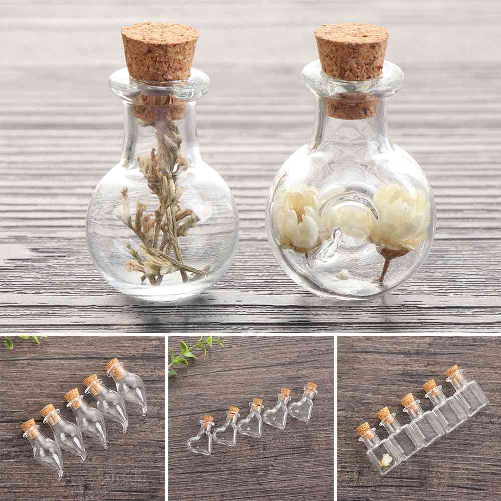 Mini Glass Empty Sample Jars Wishing Bottle Diy Pendants Cork Stopper
