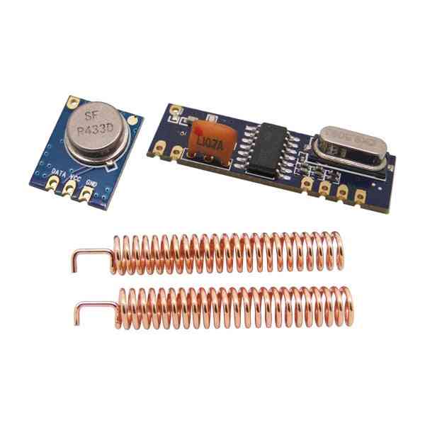 Wireless Rf- Transmitter Receiver, Copper Spring Antennas, Module Kit