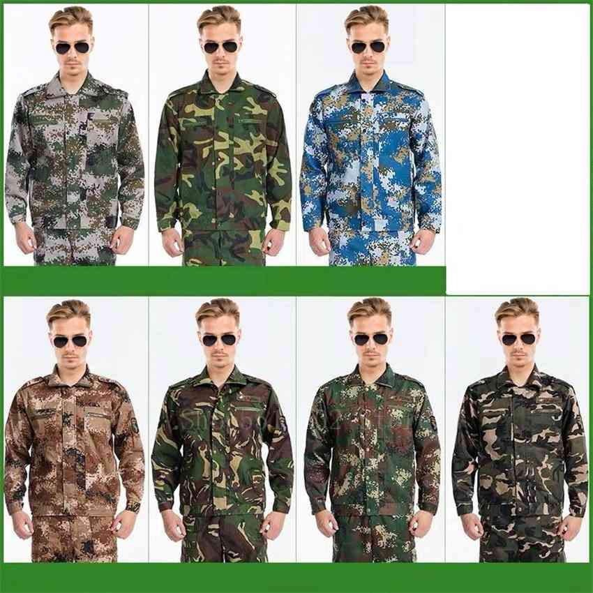 Men Military Jacket Pants Set, Tactical Camouflage Multicam Combat Uniforms