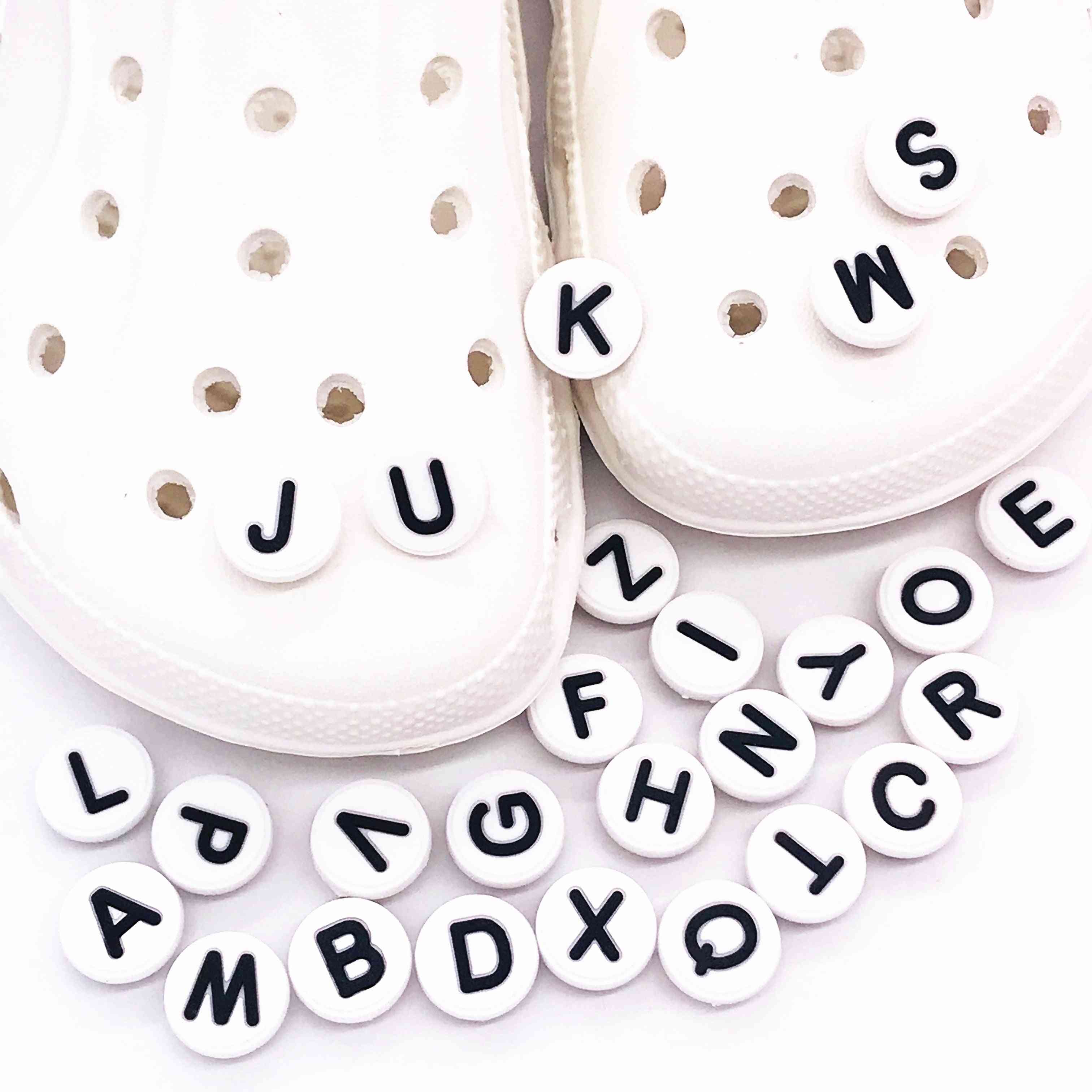 Single Letter Word Silicone Shoes Button Accessories