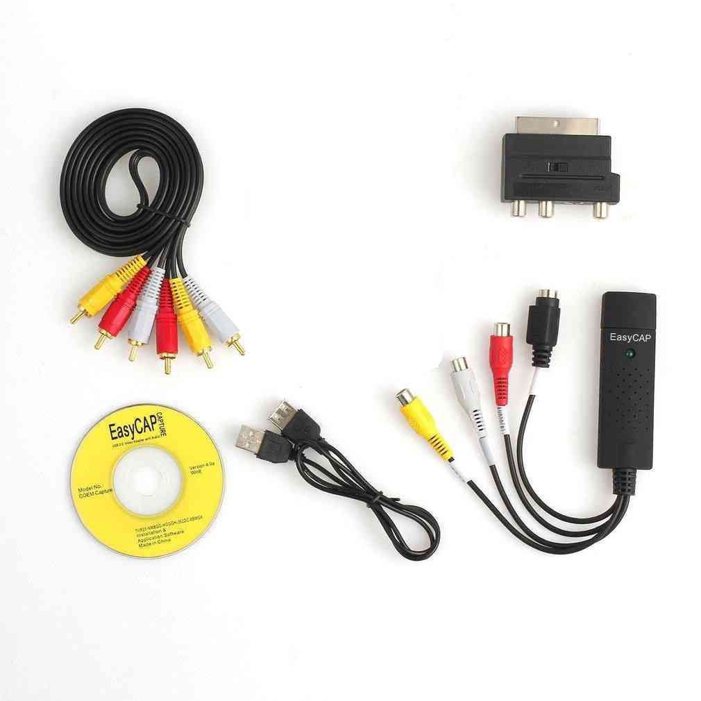 Easy To Cap Usb 2.0 Audio Video Capture Card Adapter, Dvr Video Capture Converter