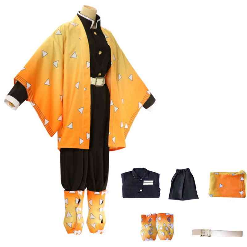 Kimonouniform, zenitsu cosplaydräkt för vuxna - kvinnor