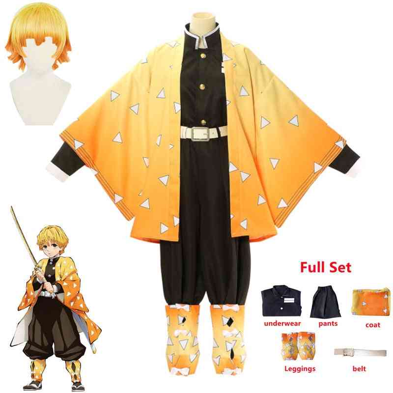 Kimono uniform, zenitsu cosplay kostume til voksne - kvinder
