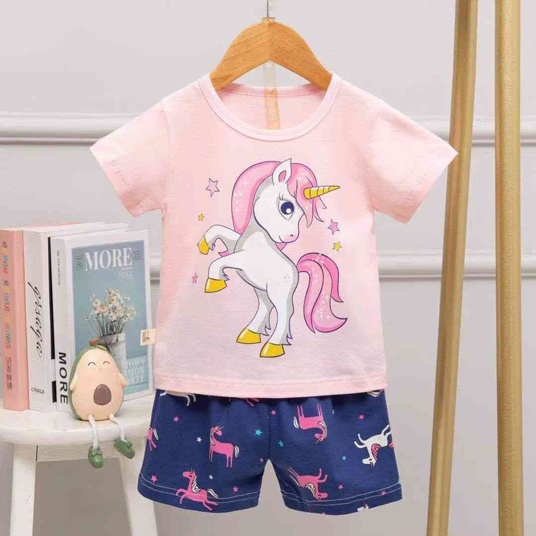 Unicorn Summer Fashion Cartoon Pajamas With Pants
