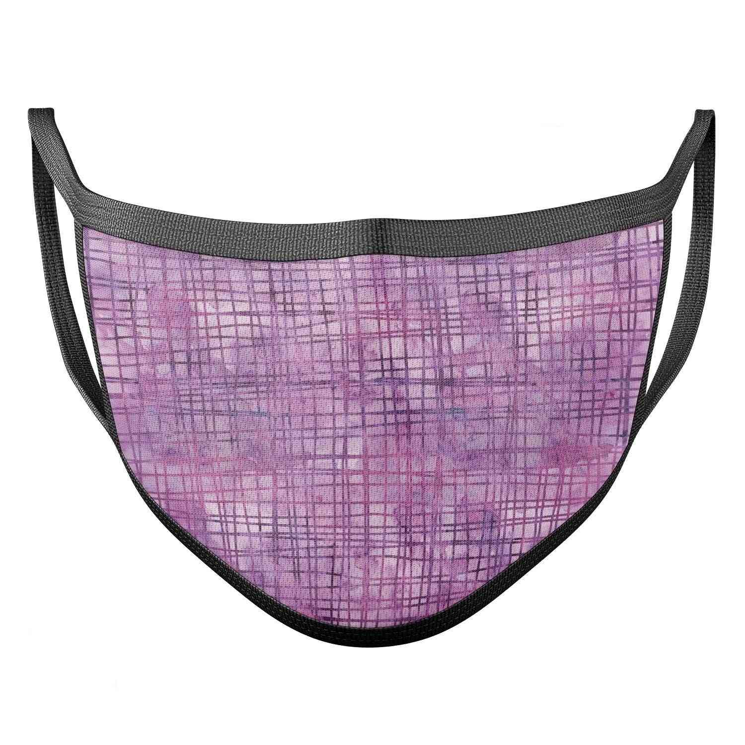 Tratteggio incrociato acquerello viola - made in usa copri bocca unisex