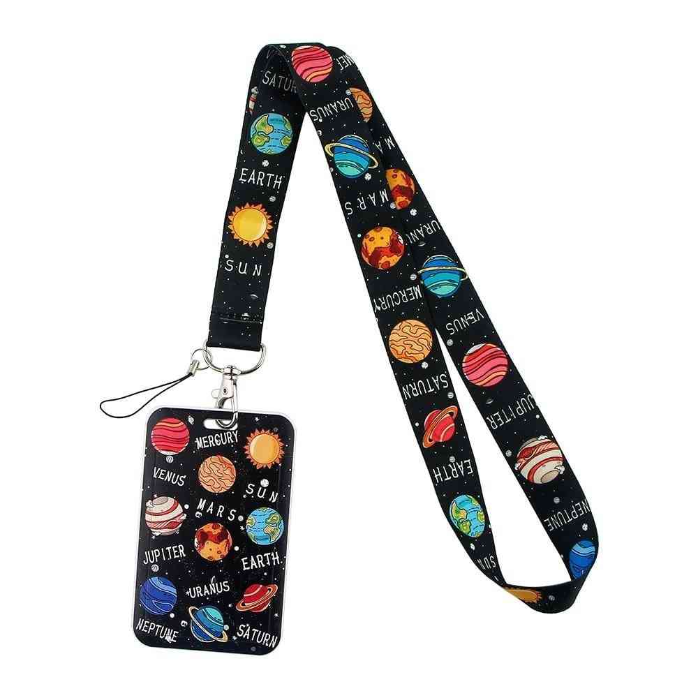 Space Planets Creative Badges Id Card Lanyards