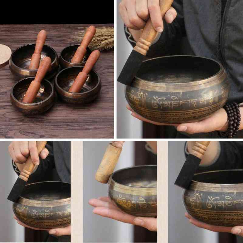 Buddhism Tibetan Singing Bowl Hand Hammered Yoga Copper Chakra