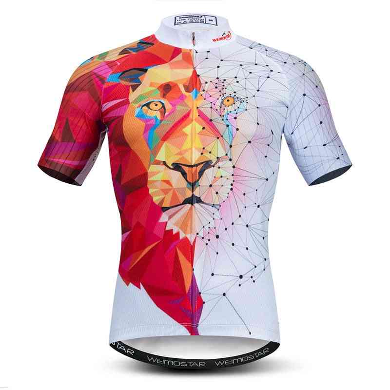 3d- Lion Maillot Short-sleeve, Cycling Shirt Set-a