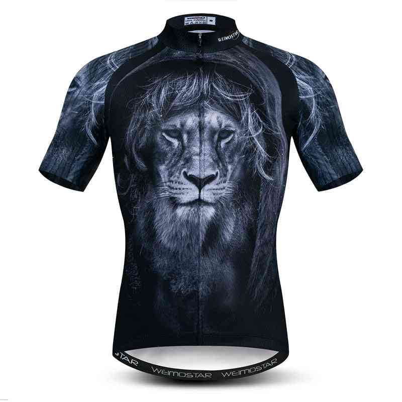 3d- lion maillot kortærmet, cykelskjorte sæt-d