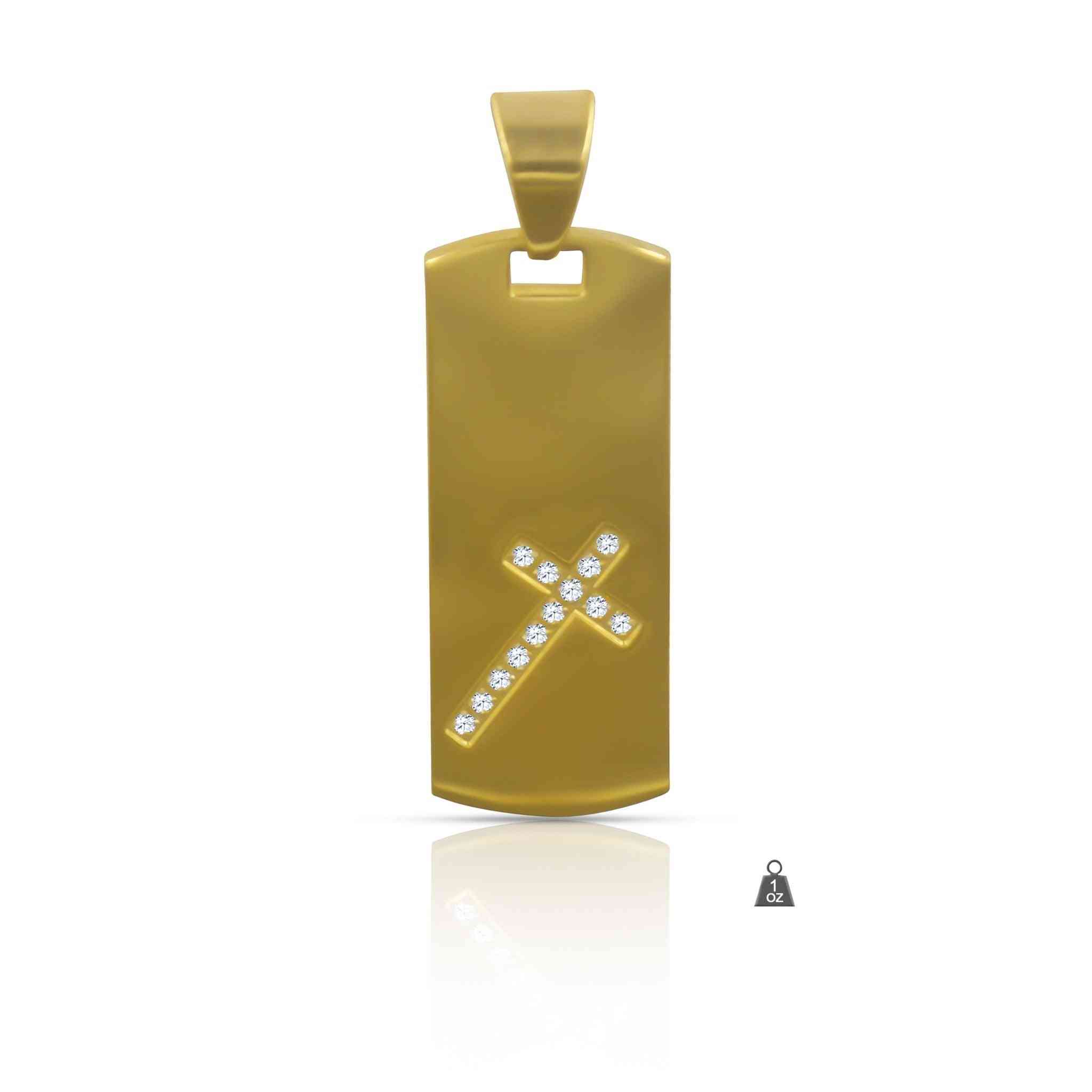 Stainless Steel-gold Cross Pendant