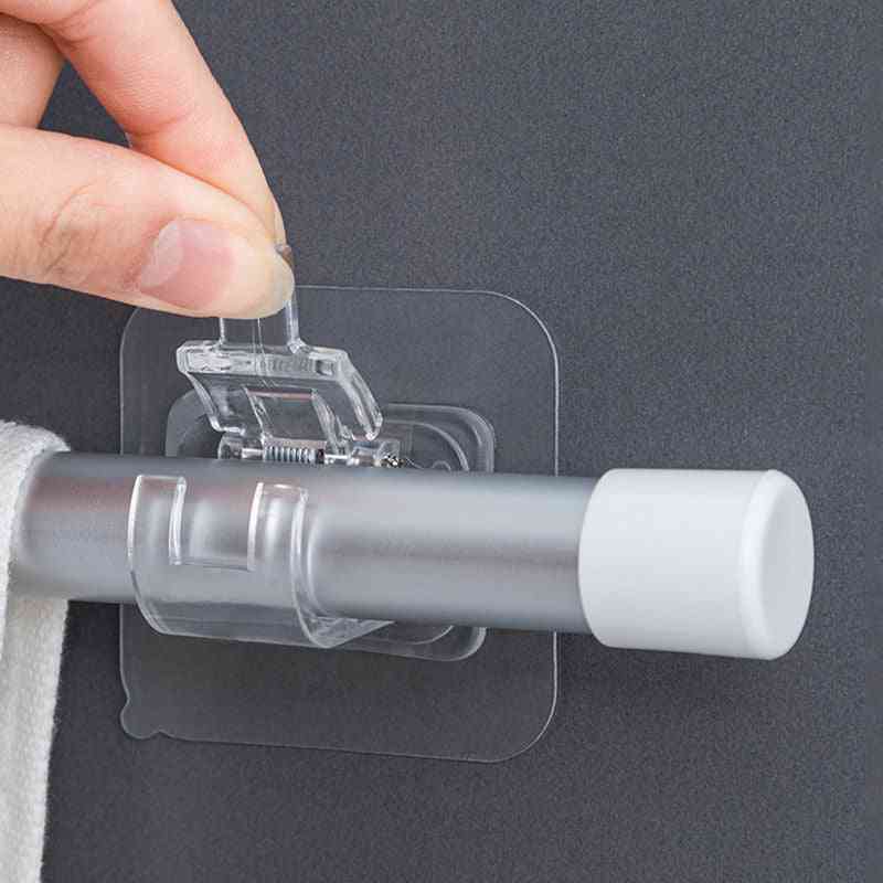 Nail Free Adjustable Curtain Rod Holder Clamp