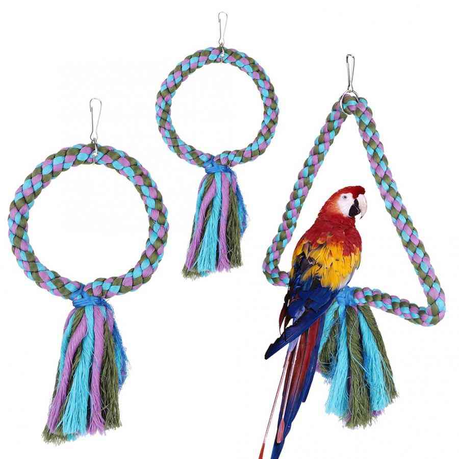 Cotton Rope Bird Swing For Parrot Hanging Ring Swings Toy