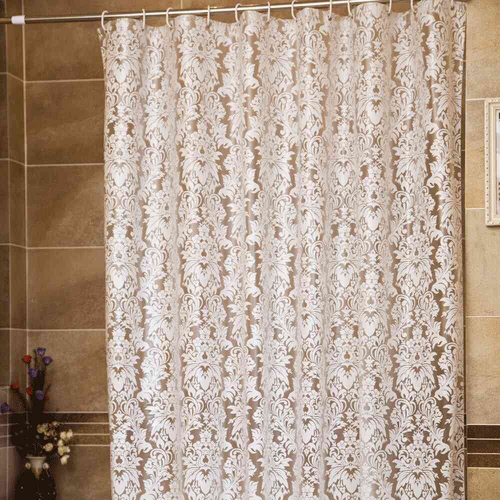 Home Shower Floral Curtains With Hooks