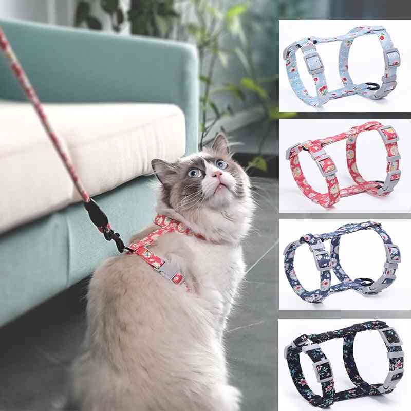 Cat Dog Collar Harness Leash Traction Rope