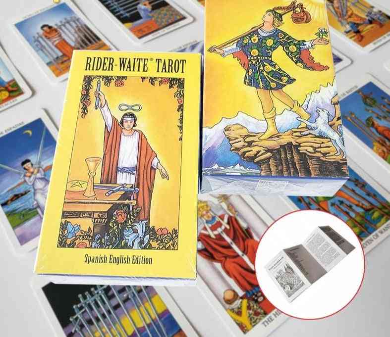 Tarotkortlek på spanska med book rider oracle som spelar spel