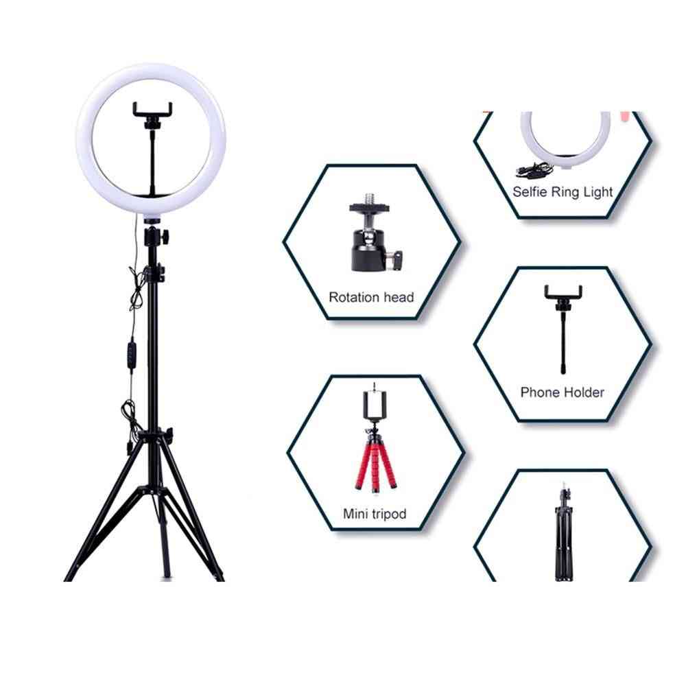 Selfie Ring Light With Stand Color Annular Tube Photographic Lighting For Live Studio
