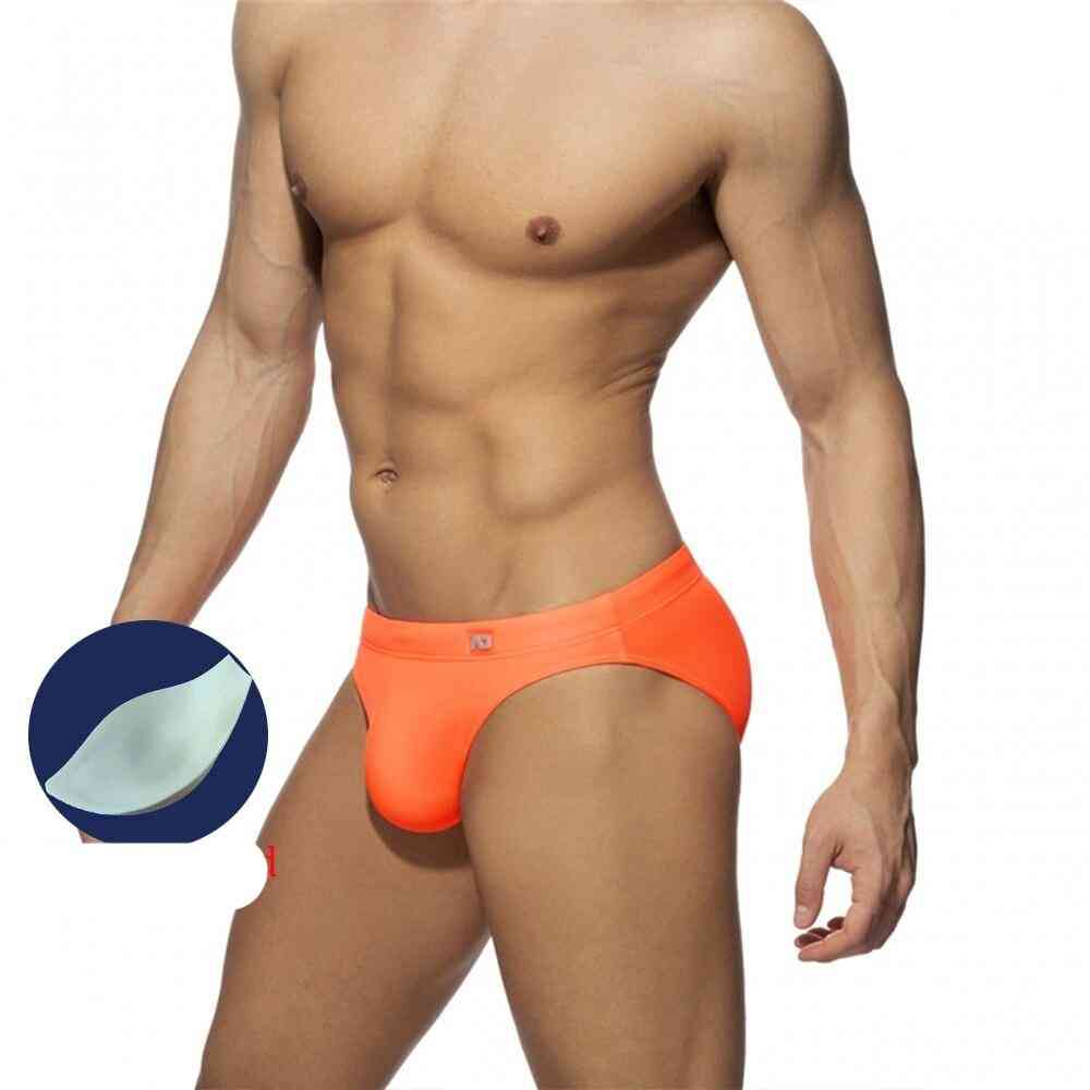 Men's Swimming Trunks Low Waist Bikini Panties Sexy Nylon Solid Color