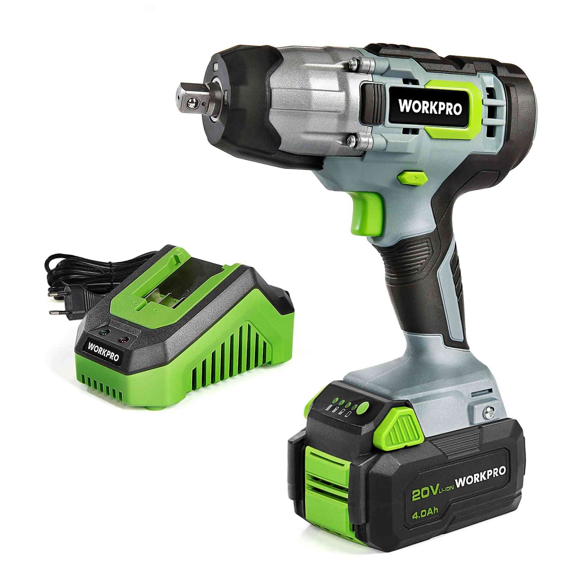 Cordless Impact Wrench, 4.0ah Li-ion Battery With Fast Charger