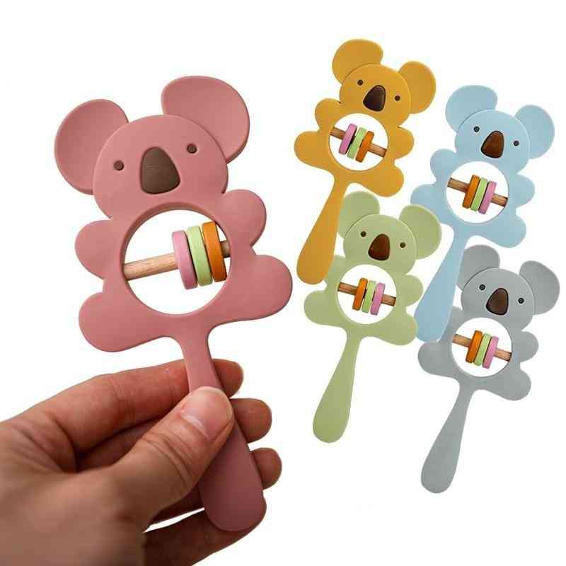 Silicone Rattles For Kids Animal Koala Handbells Newborn Baby Bed Bell Educational Safe Food Grade Baby Teether Baby Items