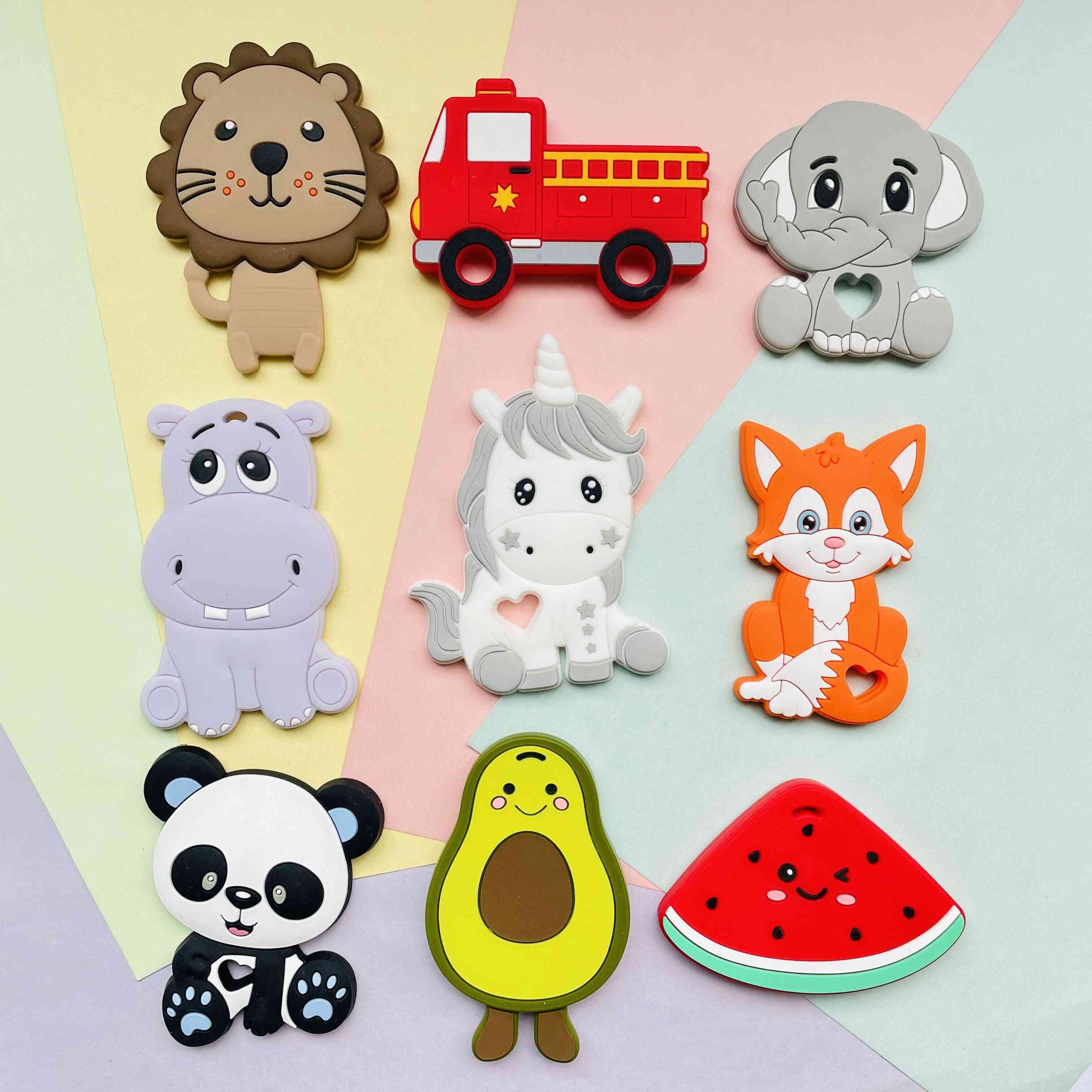 Cartoon Animals Shape- Silicone Teethers Pacifier Clips For Baby
