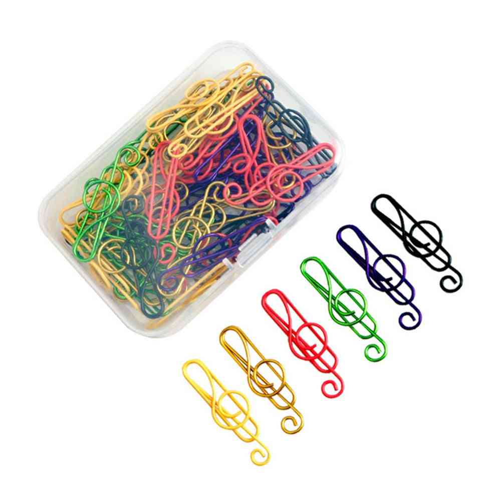 Colorful Music Note Shaped Paper Clips