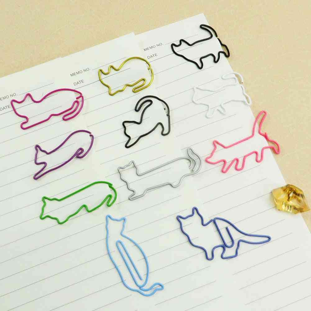 Animal Cat Paper Clips For Book Stationery School Office