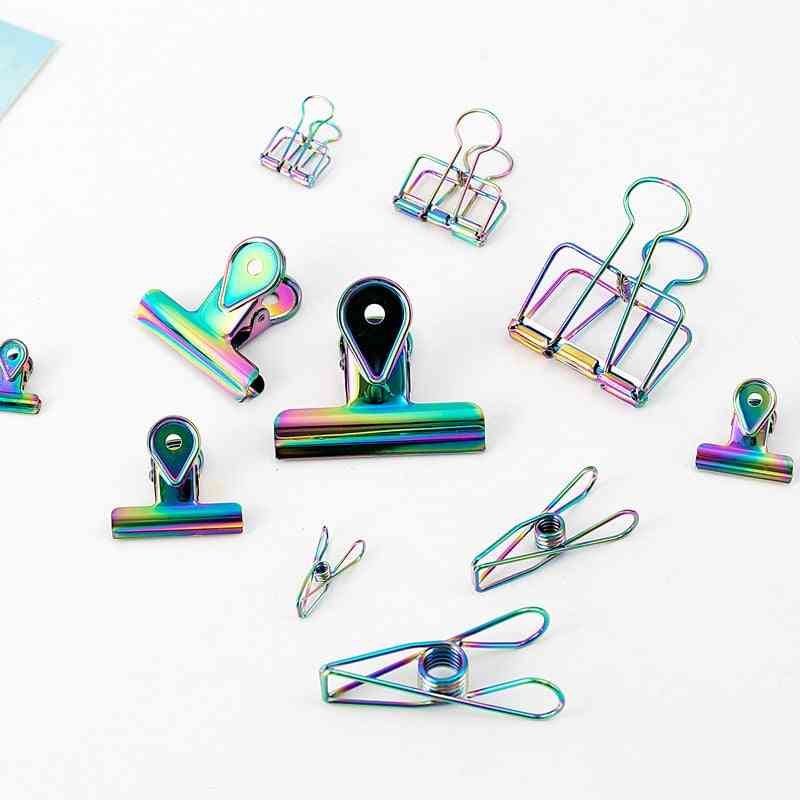 Craft Metal- Photo Rainbow, Book Binder Decorative, Paper Clips
