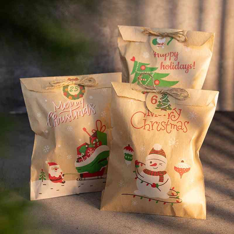 Christmas Kraft Paper Bags Santa