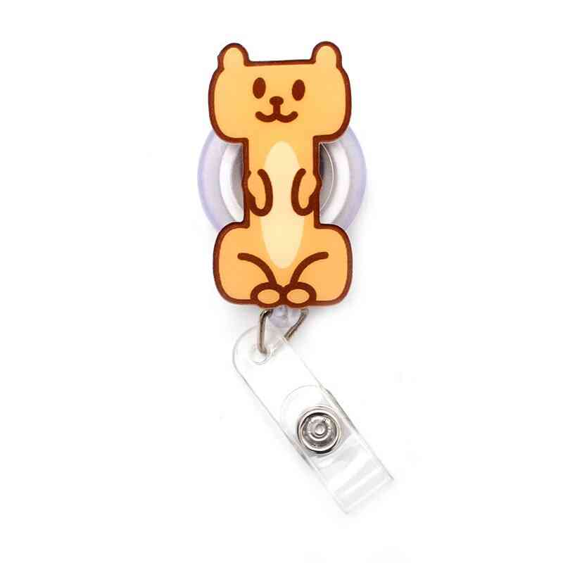 Cartoon Cute Animal 26 Letter Alphabet Retractable Plastic Badge Holder Reel