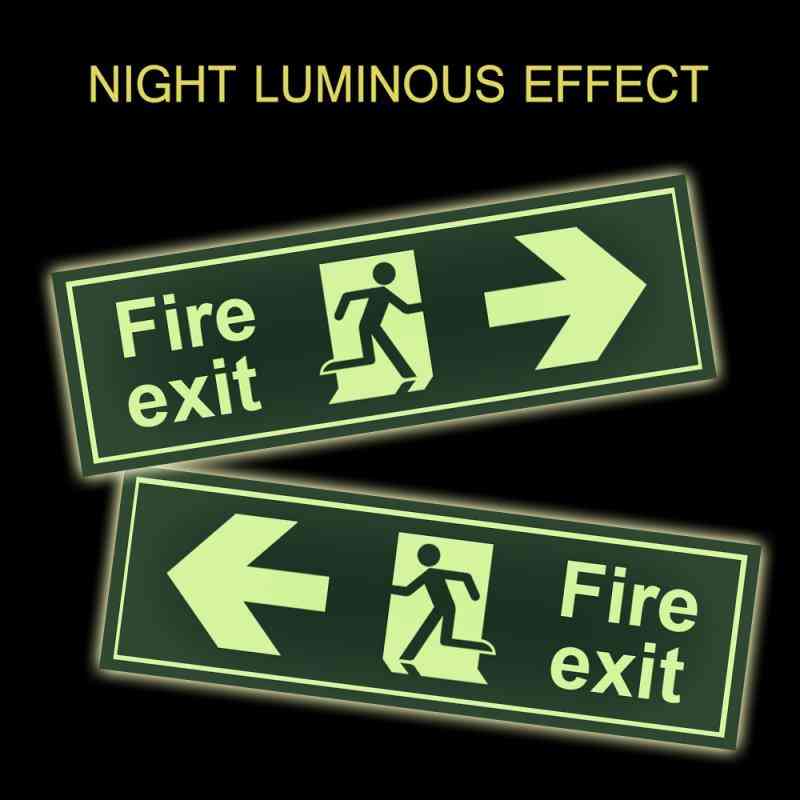 Fire Safety Exit Sign Luminous Warning Tape