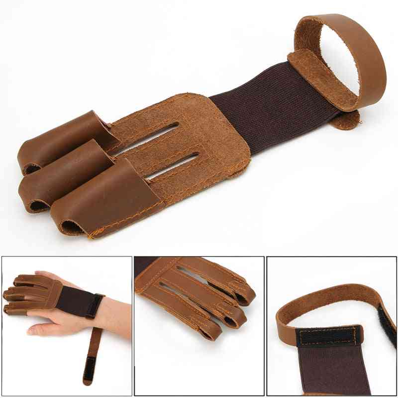 Bow And Arrow Archery Shooting Leather Gloves