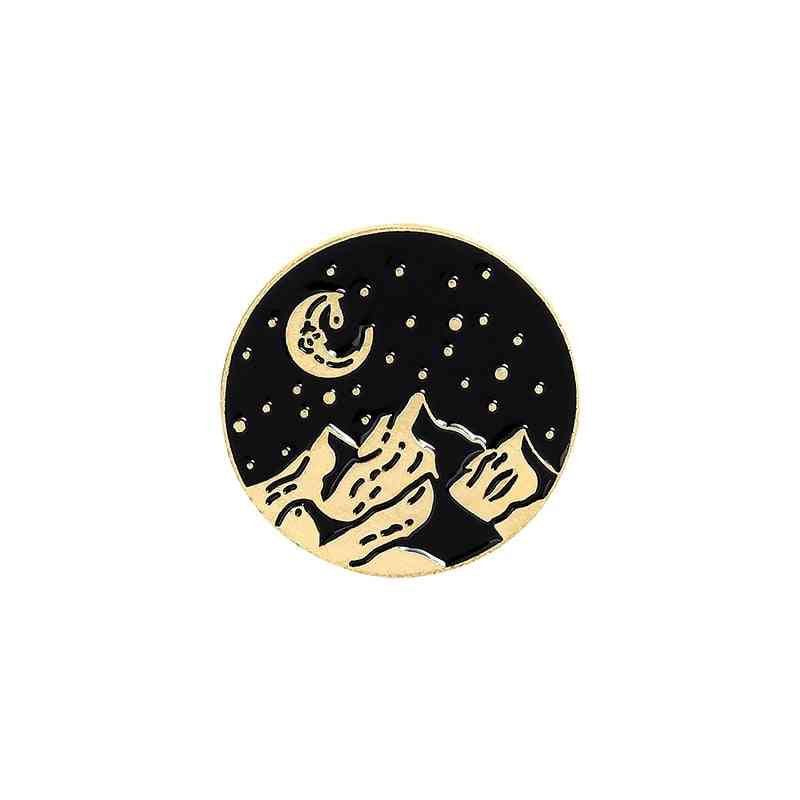 Outdoors Mountain Starry Night Brooches