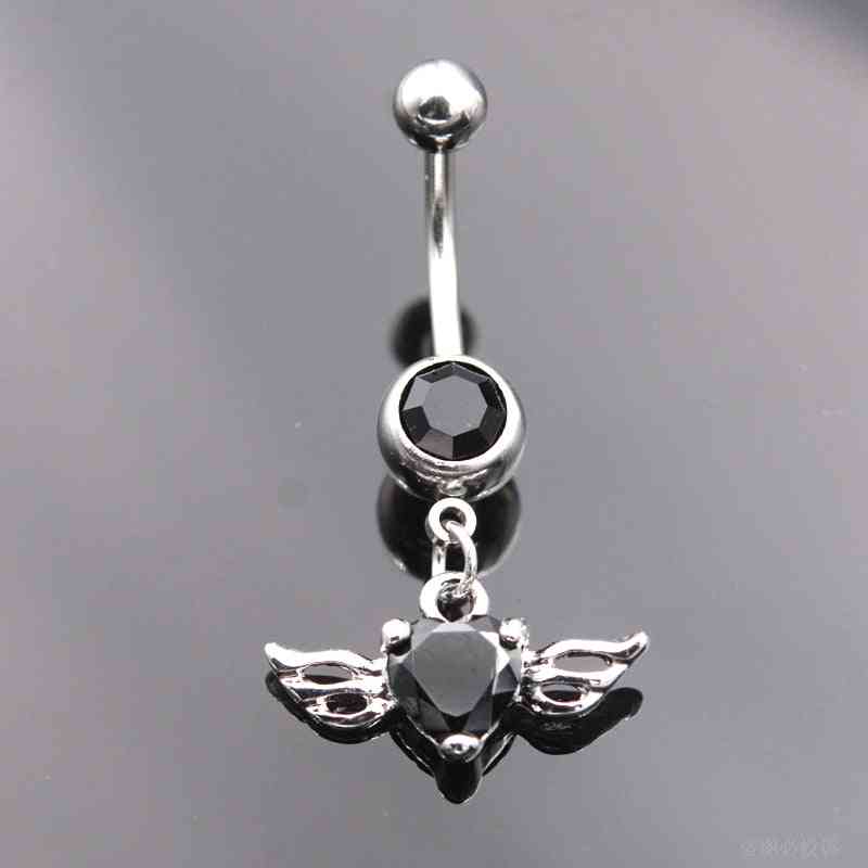 Angel Love Wing Heart Navel Piercing Belly Button Rings