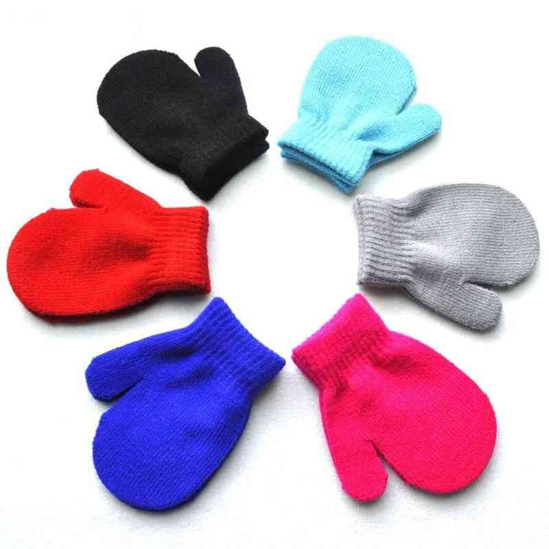 Warmom Candy Color Knitted Baby Gloves Winter Knit Wool
