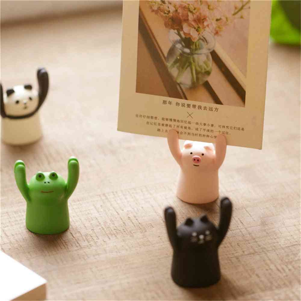 Lovely Pig, Panda, Cat, Frog Shape Photo Clip Card Holder