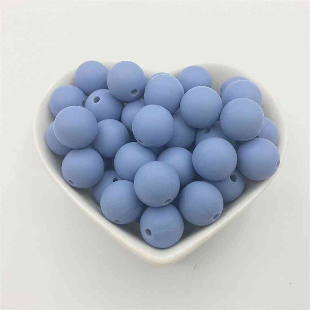Silicone Beads Baby Teething Round Beads Pacifier Chain Diy Toys