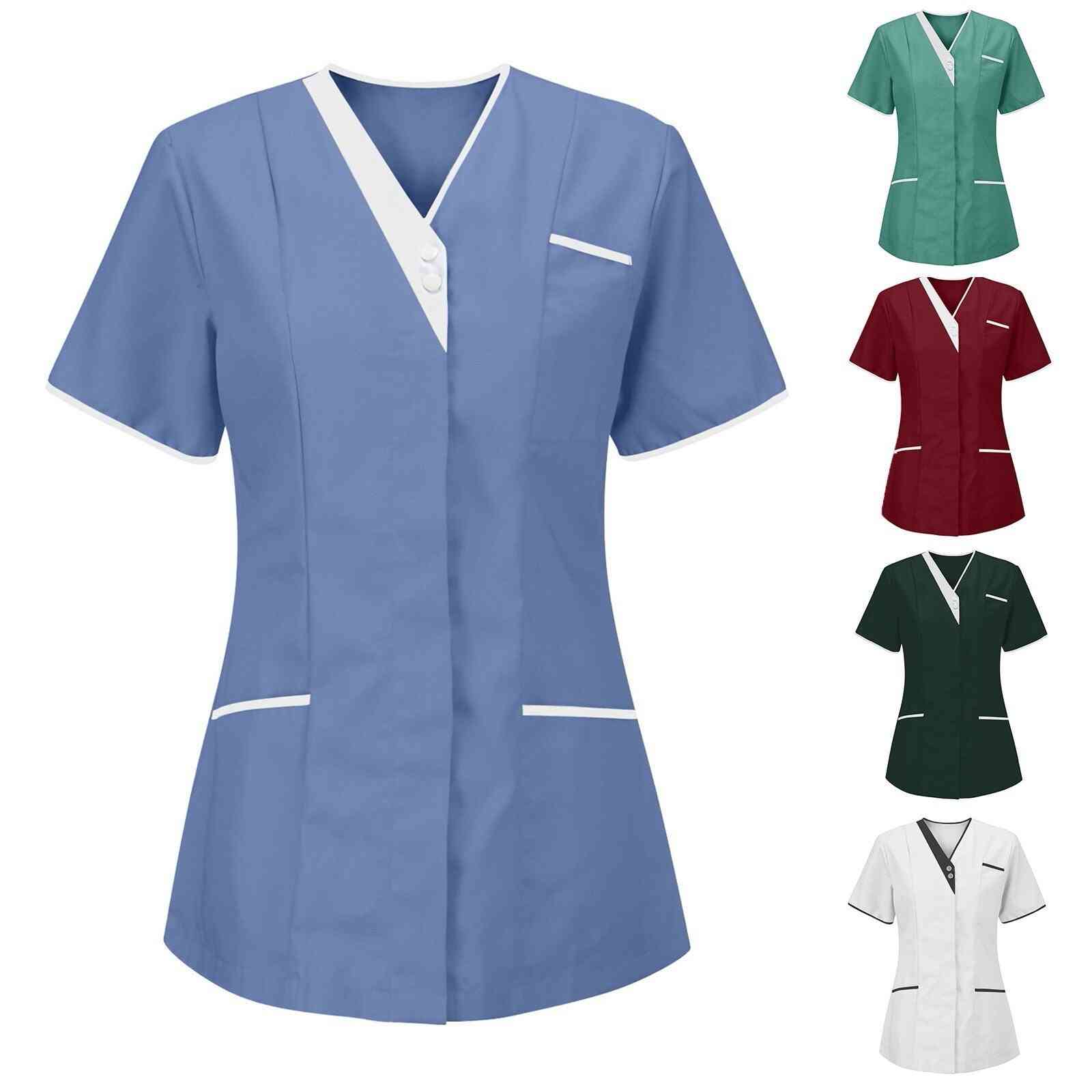 Short Sleeve Blouse Beauty Salon Overalls Medical Dental Vet Carer Uniforms
