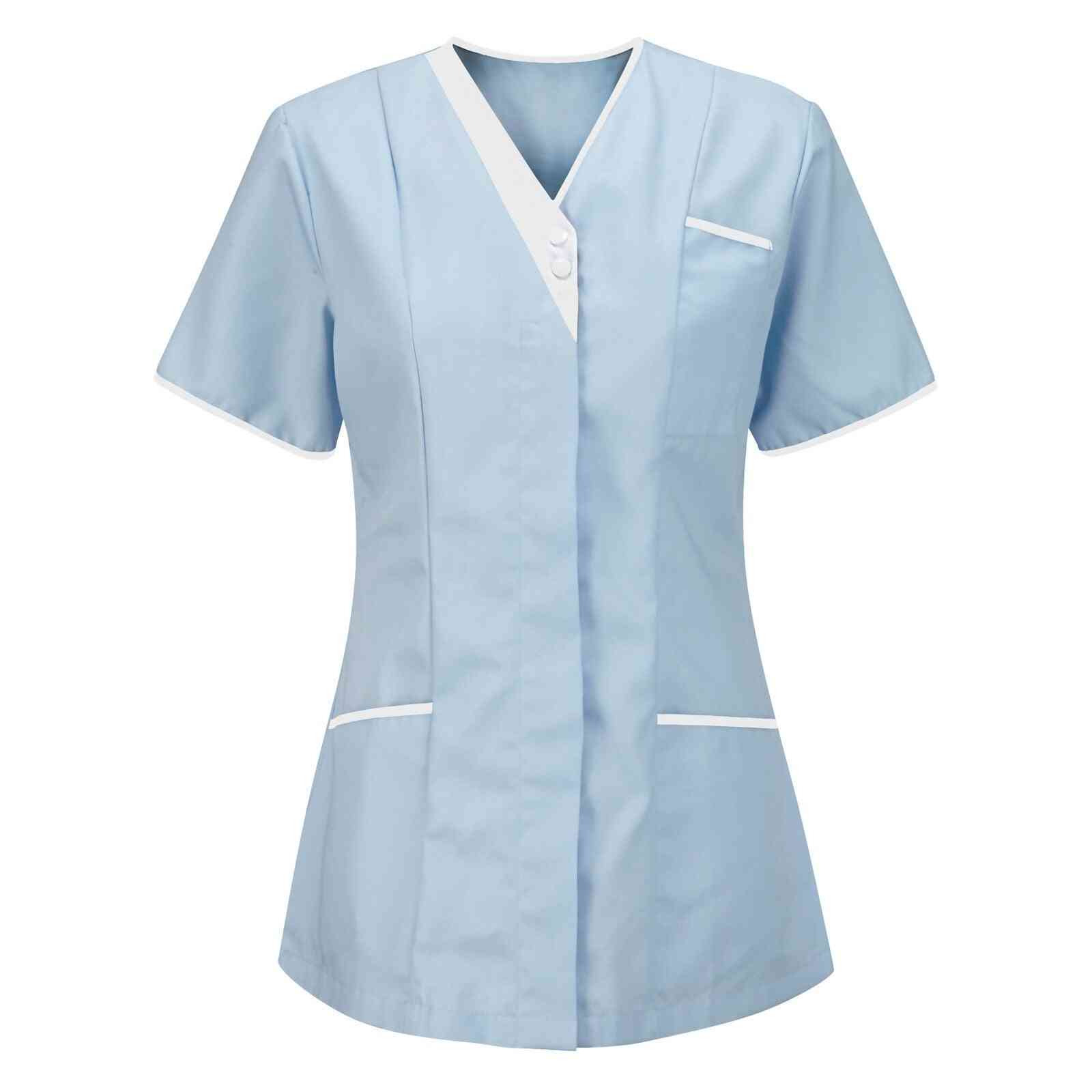 Short Sleeve Blouse Beauty Salon Overalls Medical Dental Vet Carer Uniforms