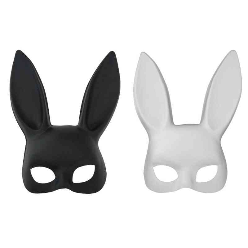 White Black Women Girl Sexy Rabbit Bunny Long Ears Mask