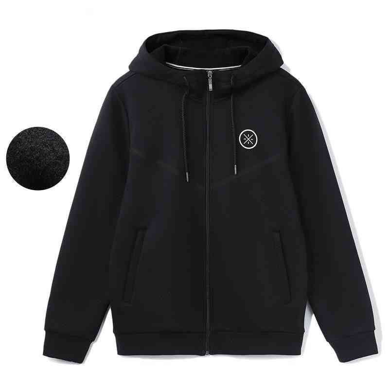 Winter Warm- Cotton Fleece, Sports Hooded, Zip Jacket